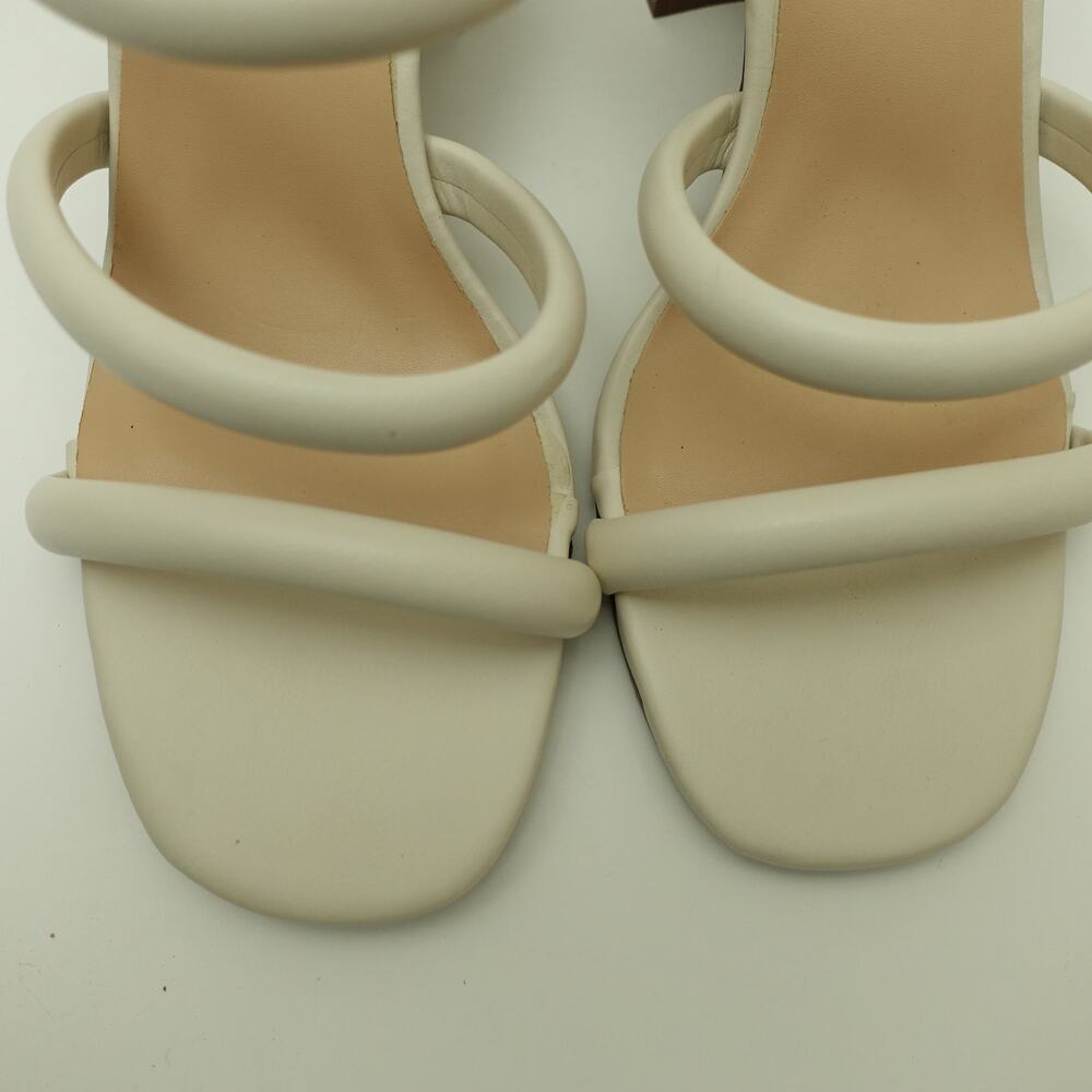 ShuShop Womens Ginger Sandals Open Toe Chunky Heels Leather White Size 8.5 - Picture 4 of 7